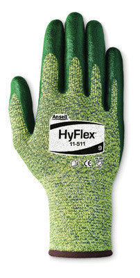 Ansell Size 8 HyFlex Medium Duty Cut Resistant Green Foam Nitrile Palm Coated Work Glove With Intercept Technology DuPont Kevlar Liner And Knit Wrist