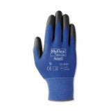 Ansell Size 11 HyFlex 18 Gauge Multi-Purpose Black Polyurethane Palm Coated Work Gloves With Blue Nylon Liner And Knit Wrist