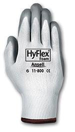 Ansell Size 9 HyFlex Light Duty Multi-Purpose Gray Foam Nitrile Palm Coated Work Glove With White Nylon Liner And Knit Wrist