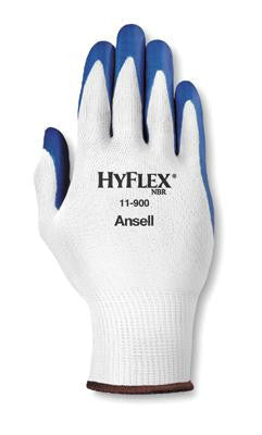 Ansell Size 9 HyFlex Light Duty Multi-Purpose Blue Nitrile Palm Coated Work Glove With White Nylon Liner And Knit Wrist