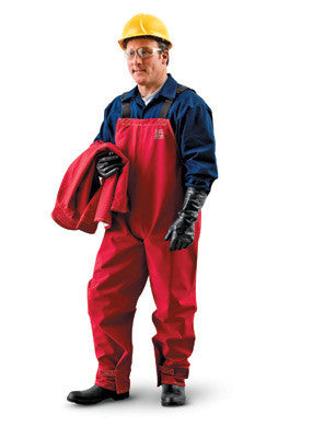 Ansell 2X Red Sawyer-Tower CPC Polyester Gore Chemical Splash Bib Overalls