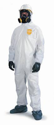 DuPont X-Large White ProShield 10 mil Anti-Static NexGen Disposable Coveralls With Front Zipper Closure And Elastic Around Face (25 Per Case)