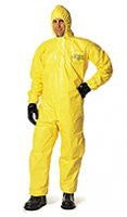 DuPont 2X Yellow Tychem QC Chemical Protection Coveralls With Serged Seams And Front Zipper Closure