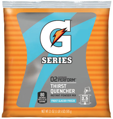 Gatorade 51 Ounce Instant Powder Pouch Glacier Freeze Electrolyte Drink - Yields 6 Gallons (14 Packets Per Case)