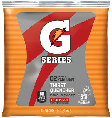 Gatorade 21 Ounce Instant Powder Pouch Fruit Punch Electrolyte Drink - Yields 2 1/2 Gallons (32 Packets Per Case)
