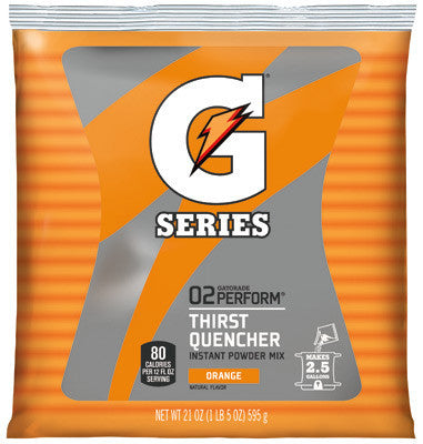Gatorade 21 Ounce Instant Powder Pouch Orange Electrolyte Drink - Yields 2 1/2 Gallons (32 Packets Per Case)
