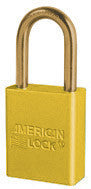 American Lock Yellow Aluminum Non-Rekeyable Padlock With 2" Brass Shackle