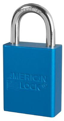 American Lock Blue Padlock With 1 1/2" Solid Aluminum Body 1" Shackle (Keyed Differently)