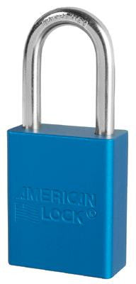American Lock Blue Padlock With 1 1/2" Solid Aluminum Body 1 1/2" Shackle (Keyed Differently)