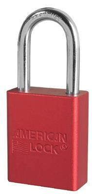American Lock Red Padlock With 1 1/2" Solid Aluminum Body 1 1/2" Shackle (Keyed Differently)