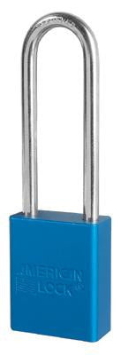 American Lock Blue Padlock With 1 1/2" Solid Aluminum Body 3" Shackle (Keyed Differently)