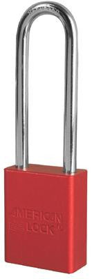 American Lock Red Padlock With 1 1/2" Solid Aluminum Body 3" Shackle (Keyed Differently)