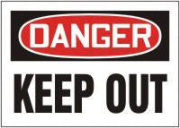 Accuform Signs 10" X 14" Red, Black And White Aluminum Value Admittance Sign "Danger Keep Out"