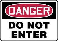 Accuform Signs 10" X 14" Red, Black And White Adhesive Vinyl Admittance And Exit Sign "Danger Do Not Enter"