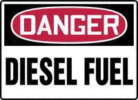 Accuform Signs 7" X 10" Red, Black And White .040 Aluminum Chemical And Hazardous Material Sign "Danger Diesel Fuel"