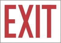 Accuform Signs 10" X 14" Red And White Adhesive Vinyl Admittance And Exit Sign "Exit"