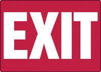 Accuform Signs 10" X 14" Red And White Adhesive Vinyl Value Admittance & Exit Sign "Exit"