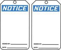 Accuform Signs 5 7/8" X 3 1/8" HS Laminate Accident Prevention Tag "Notice" (25 Per Package)