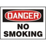 Accuform Signs 10" X 14" Red, Black And White .040 Aluminum Smoking Control Sign "Danger No Smoking"