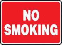 Accuform Signs 7" X 10" Red And White Adhesive Vinyl Value Smoking Control Sign "No Smoking"