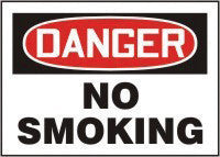 Accuform Signs 7" X 10" Red, Black And White Plastic Smoking Control Sign "Danger No Smoking"