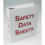 Accuform Signs 1 1/2" 3-Ring Red And White Safety Data Sheets Binder With 36" Metal Security Chain