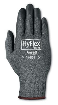 Ansell Size 6 HyFlex Light Duty Multi-Purpose Black Foam Nitrile Palm Coated Work Glove With Dark Gray Nylon Liner And Knit Wrist