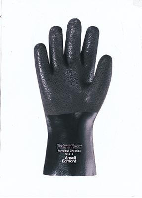 Ansell Size Large Petroflex PVC Fully Coated Glove With Jersey Lining And 10" Gauntlet Cuff