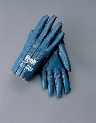 Ansell Size 9 Hynit Medium Duty Multi-Purpose Blue Impregnated Nitrile Coated Work Glove With Interlock Knit Liner, Slip-On Cuff And Perforated Back