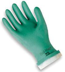 Ansell Size 9 Green Sol-Vex 13" Flock Lined 15 mil Nitrile Glove With Sandpatch Finish And Straight Cuff