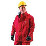 Ansell Medium Red 30" Sawyer-Tower CPC Polyester Trilaminate Gore Chemical Protection Jacket