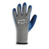 Ansell Size 10 PowerFlex Heavy Duty Multi-Purpose Blue Natural Rubber Latex Palm Coated Work Glove With Gray Polyester And Cotton Liner And Knit Wrist