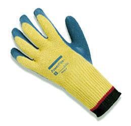 Ansell Size 10 PowerFlex Plus Heavy Duty Cut Resistant Blue Natural Rubber Latex Palm Coated Work Glove With DuPont Kevlar Liner And Knit Wrist
