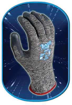 SHOWA Best Glove Size 9 Aegis HP54 10 Gauge Cut Resistant Gray Zorb-IT Sponge Nitrile Palm Coated Work Gloves With High Performance Seamless HPPE, Nylon And Lycra Liner And Elastic Knit Wrist