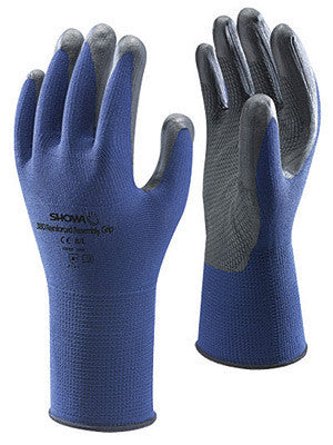 SHOWA Best Glove Size 8 SHOWA  VENTULUS 380 General Purpose Gray Foam Nitrile Palm Coated Work Gloves With Blue Seamless Nylon Liner And Elastic Band Cuff