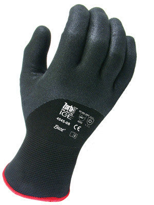 SHOWA Best Glove Size 8 Black Zorb-IT BLACK-ICE 15 Gauge Black 3/4 Over The Knuckle Palm Dip Coated Work Glove With Acrylic Fleece LIner