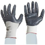 SHOWA Best Glove Size 7 Zorb-IT Extra General Purpose Gray Deeper Dipped Sponge Nitrile Palm Coated Work Gloves With White Seamless Nylon Liner And Knit Wrist