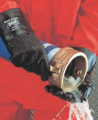 SHOWA Best Glove Large Black Knight PVC Glove With 12" Cuff (72 Pair Per Case)