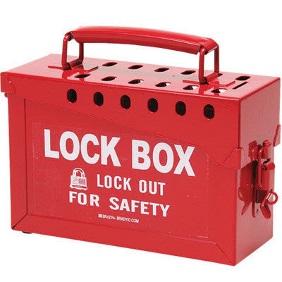 Brady Red 6" X 9" X 3 1/2" Heavy Duty Steel Portable Lock Box