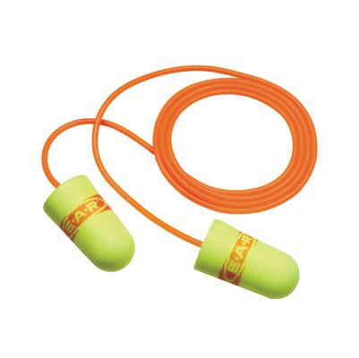 3M Single Use E-A-RSoft Superfit Tapered Foam Corded Earplugs With Metal Detectable Cord (2000 Pair Per Case)