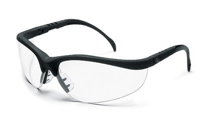 Crews Klondike Plus Safety Glasses With Black Frame And Clear Polycarbonate Duramass Anti-Scratch Lens