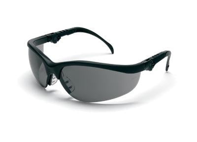 Crews Klondike Plus Safety Glasses With Black Frame And Gray Polycarbonate Duramass Anti-Scratch Lens