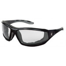 Crews Reaper Safety Glasses With Black Frame, Clear Polycarbonate Duramass Anti-Scratch Anti-Fog Lens And Removable Foam Gasket