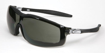 Crews Rattler Safety Glasses With Black Frame And Gray Duramass Anti-Scratch Anti-Fog Lens