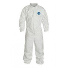 DuPont Large White 5.4 mil Tyvek Disposable Coveralls With Front Zipper Closure, Collar, Set Sleeves And Elastic Wrists And Ankles (25 Per Case)