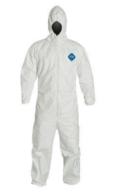 DuPont 3X White 5.4 mil Tyvek Disposable Coveralls With Front Zipper Closure (25 Per Case)