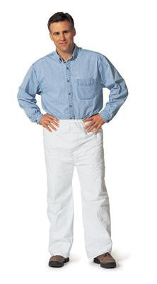 DuPont Medium White 5.4 mil Tyvek Disposable Pants With Elastic Waist (50 Per Case)
