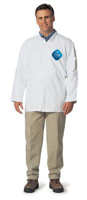 DuPont Medium White 5.4 mil Tyvek Disposable Long Sleeve Shirt With Snap Front Closure And Collar (50 Per Case)