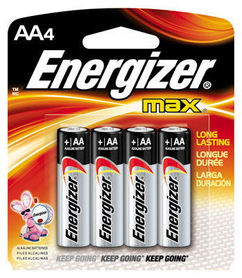 Energizer MAX AA Alkaline Battery (4 Per Card)
