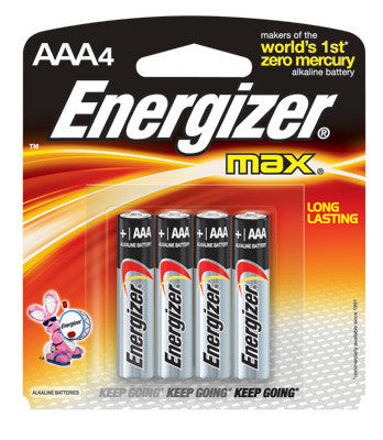 Energizer MAX AAA Alkaline Battery (4 Per Card)